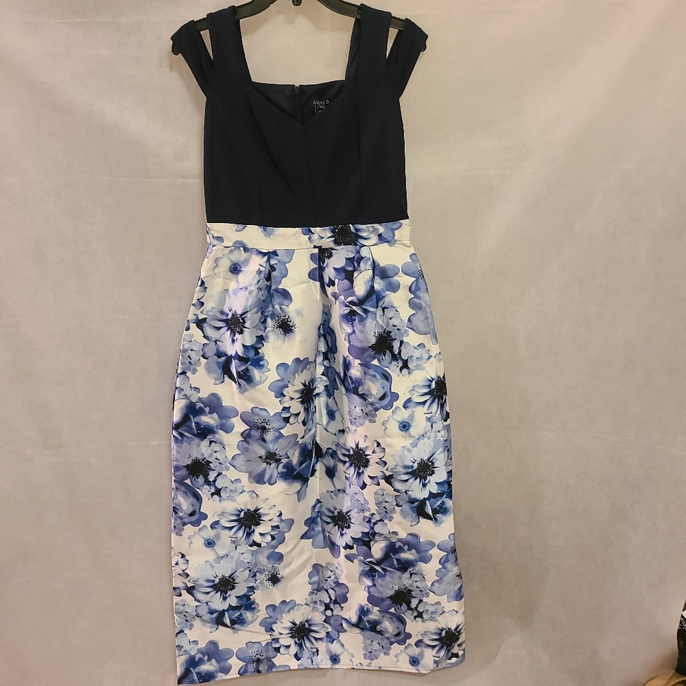 Alexa B Nites Women's Cold Shoulder Floral Dress Size 10